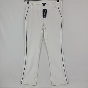 NWT Golftini Women's White Nave Piped Stretch Golf Pants Athleisure Sz M